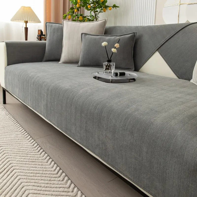 Non-slip chenille sofa cover - product photo 1