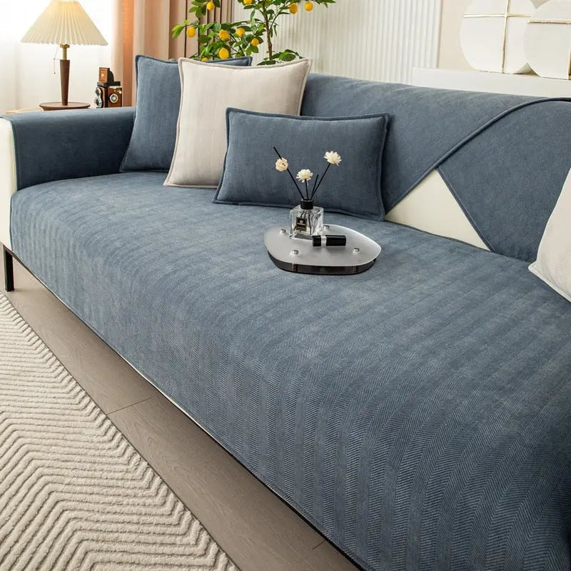 Non-slip chenille sofa cover - product photo 4
