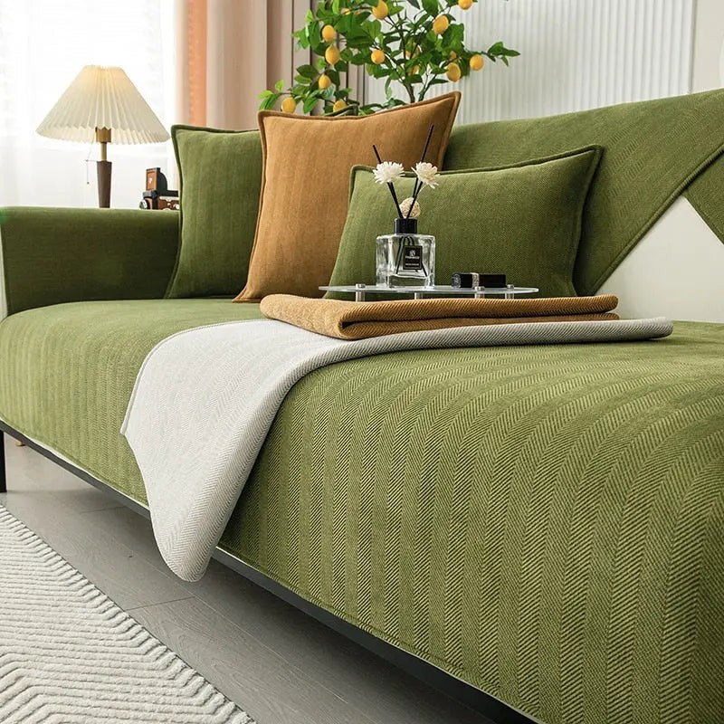 Non-slip chenille sofa cover - product photo 5