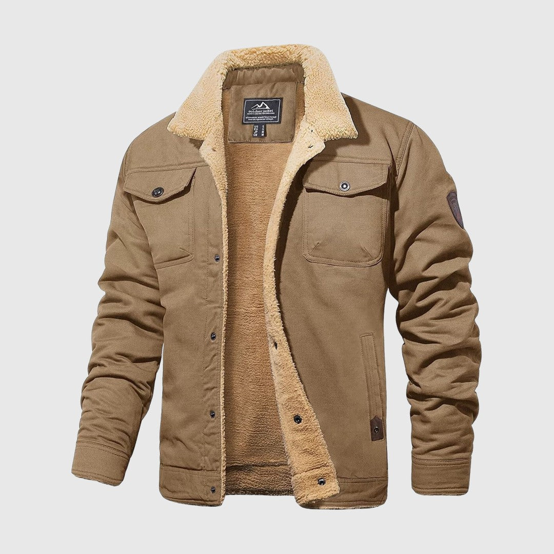 Man wearing the Brennan men's cotton default type, side view