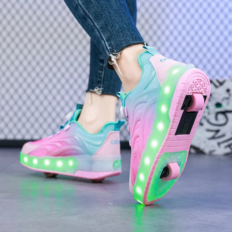 Skate sneaker with light-up LED wheels - product photo 5