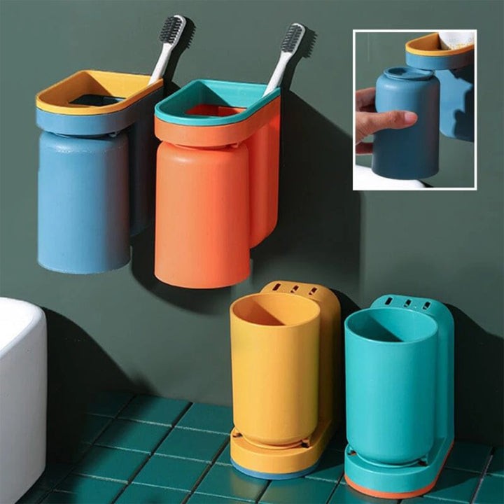 Wall-mounted adhesive toothbrush holder - product photo 4