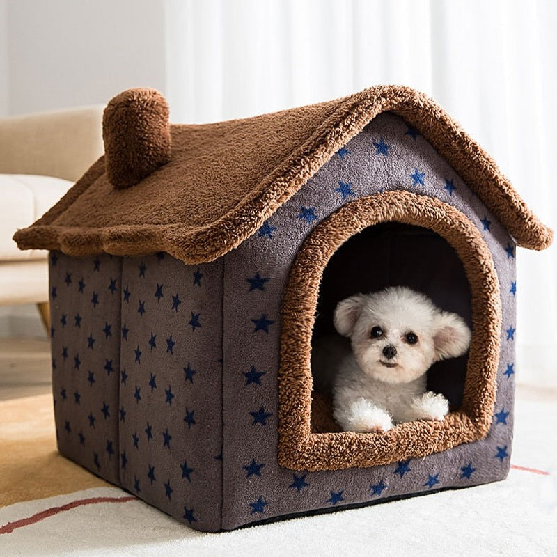 Fluffy enclosed pet house for cats and small dogs - product photo 1