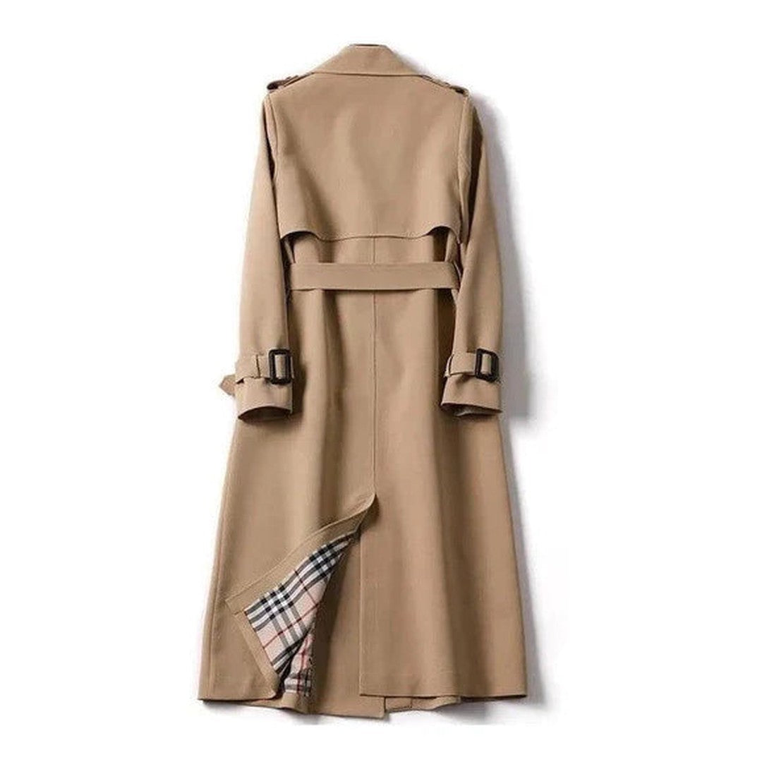 Woman wearing the Cadence women's long-sleeve trench coat, 10 view