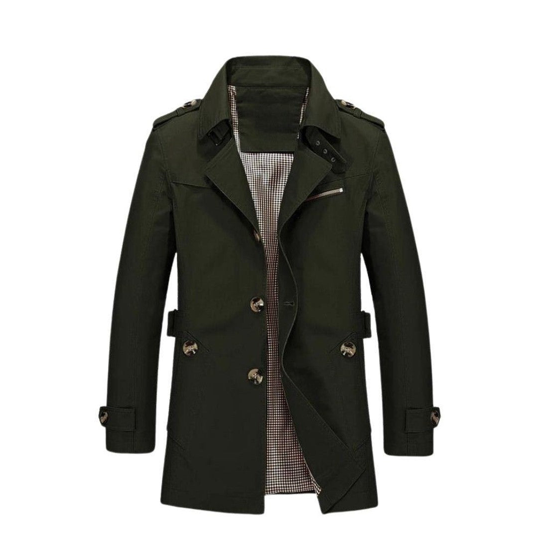 Man wearing the Caius men's coat, back view