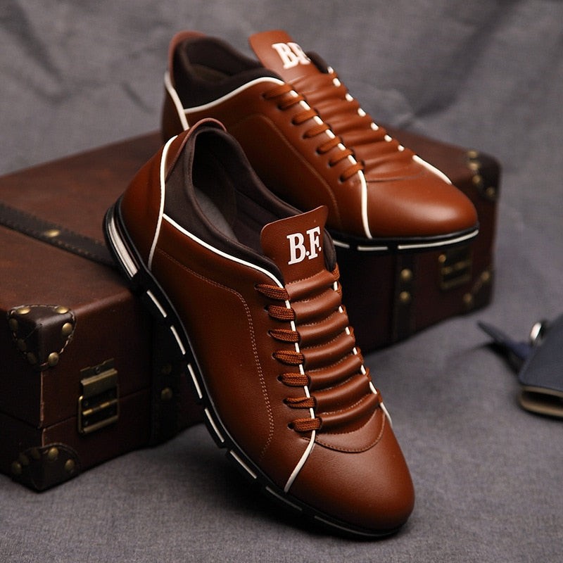 Men's PU leather low-top sneakers - product photo 1