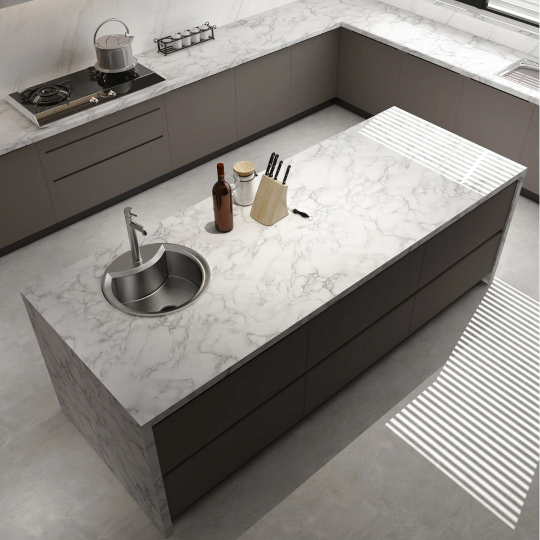 Marble effect self-adhesive worktop vinyl - product photo 5