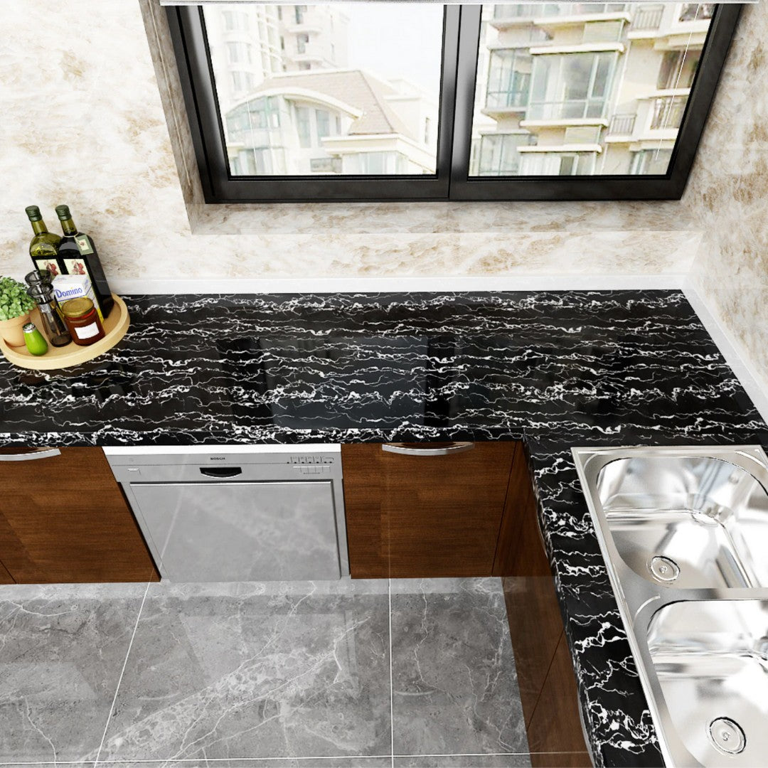 Marble effect self-adhesive worktop vinyl - product photo 6