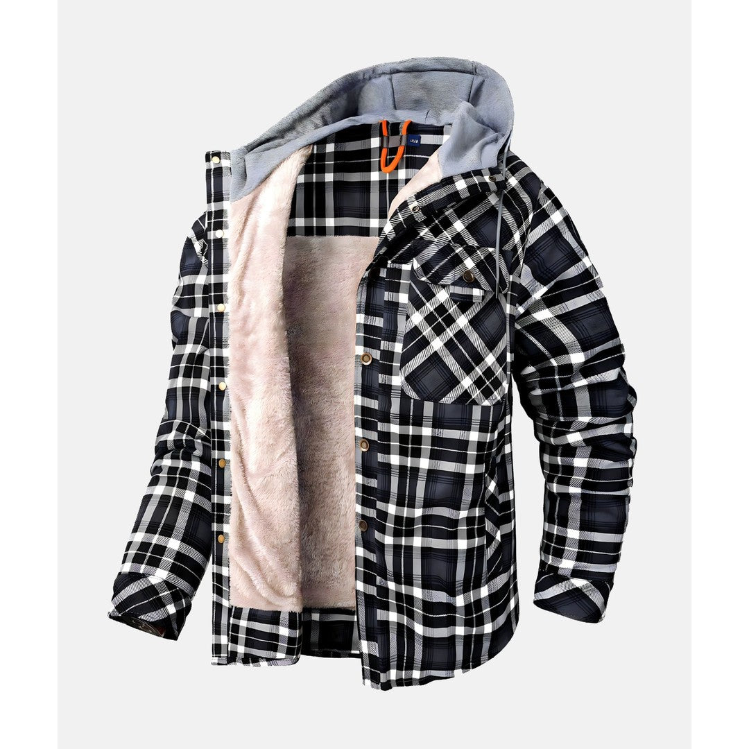Man wearing the Casimir men's plaid jacket, front view