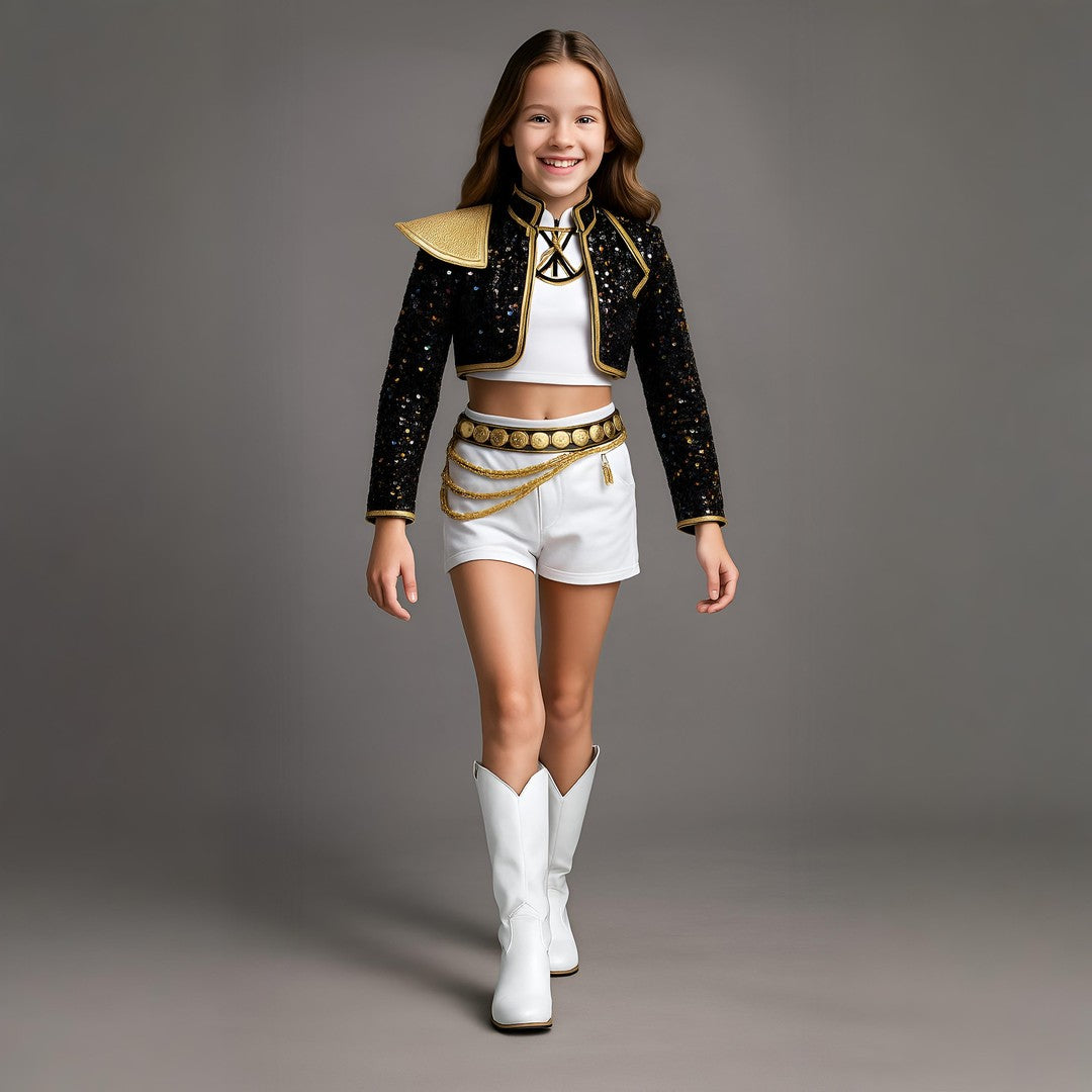 Sequinned five-piece stage costume set - product photo 1
