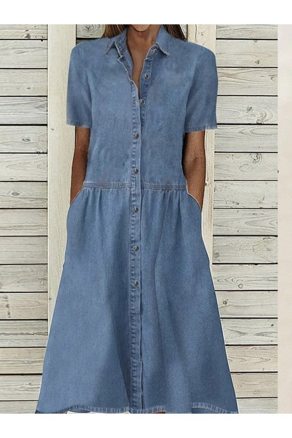 Sienna | Women's Denim Button Up Shirt Dress
