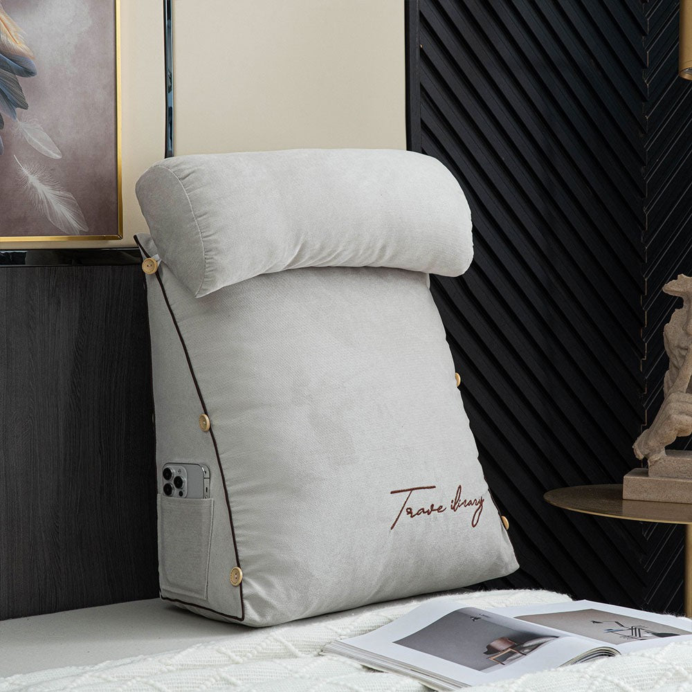 Reading backrest pillow with arms and side pocket - product photo 8