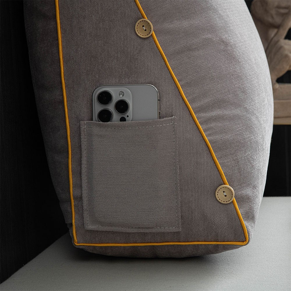 Reading backrest pillow with arms and side pocket - product photo 9