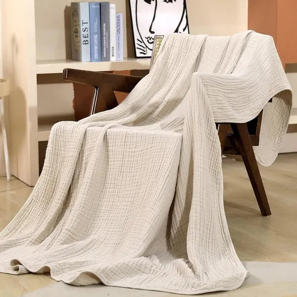 Layered muslin cotton throw blanket - product photo 8