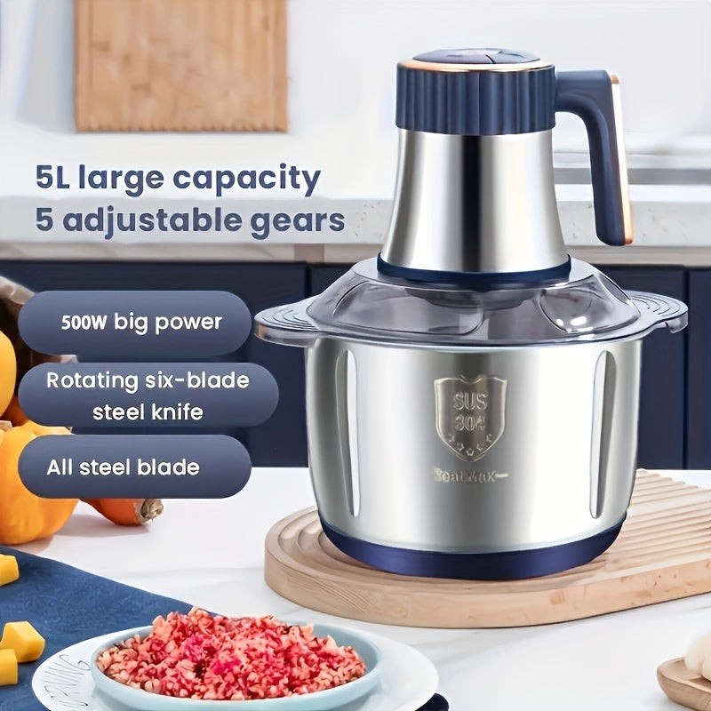 Electric food chopper with stainless steel bowl - product photo 3