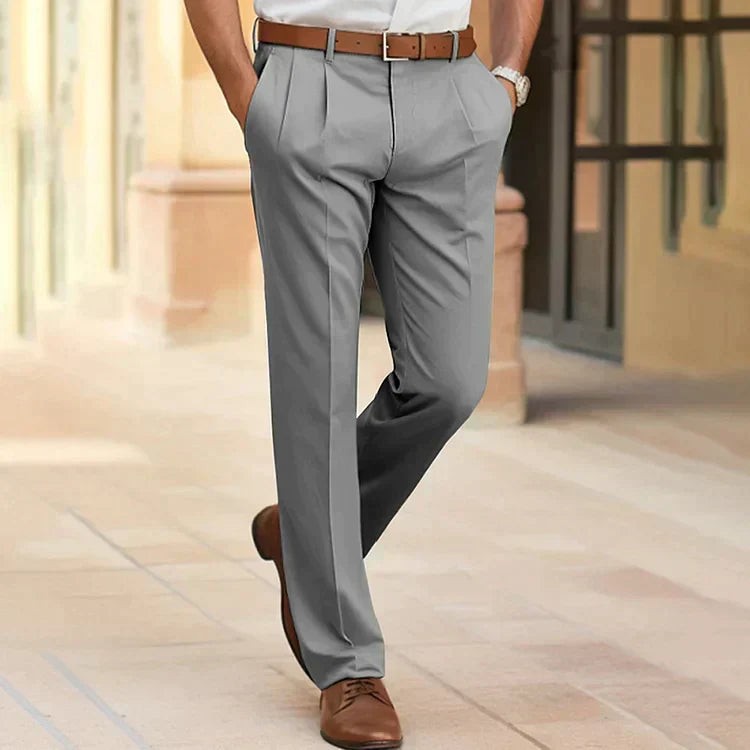 Men's straight-leg office trousers - product photo 1