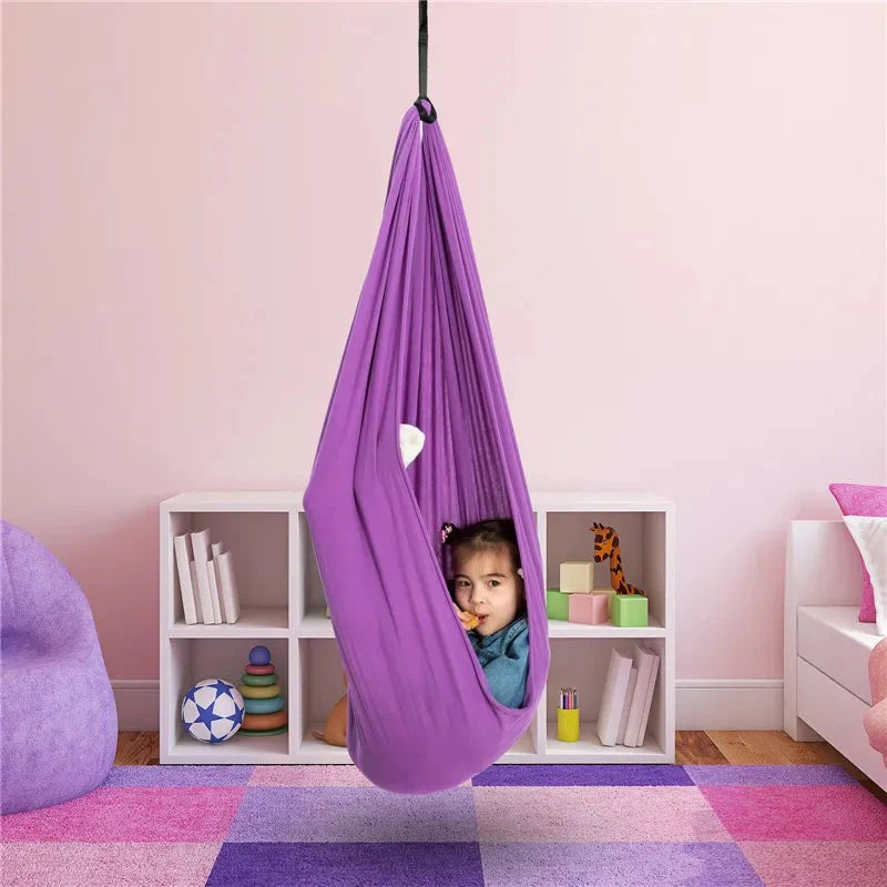 Children's hanging cotton hammock swing - product photo 9