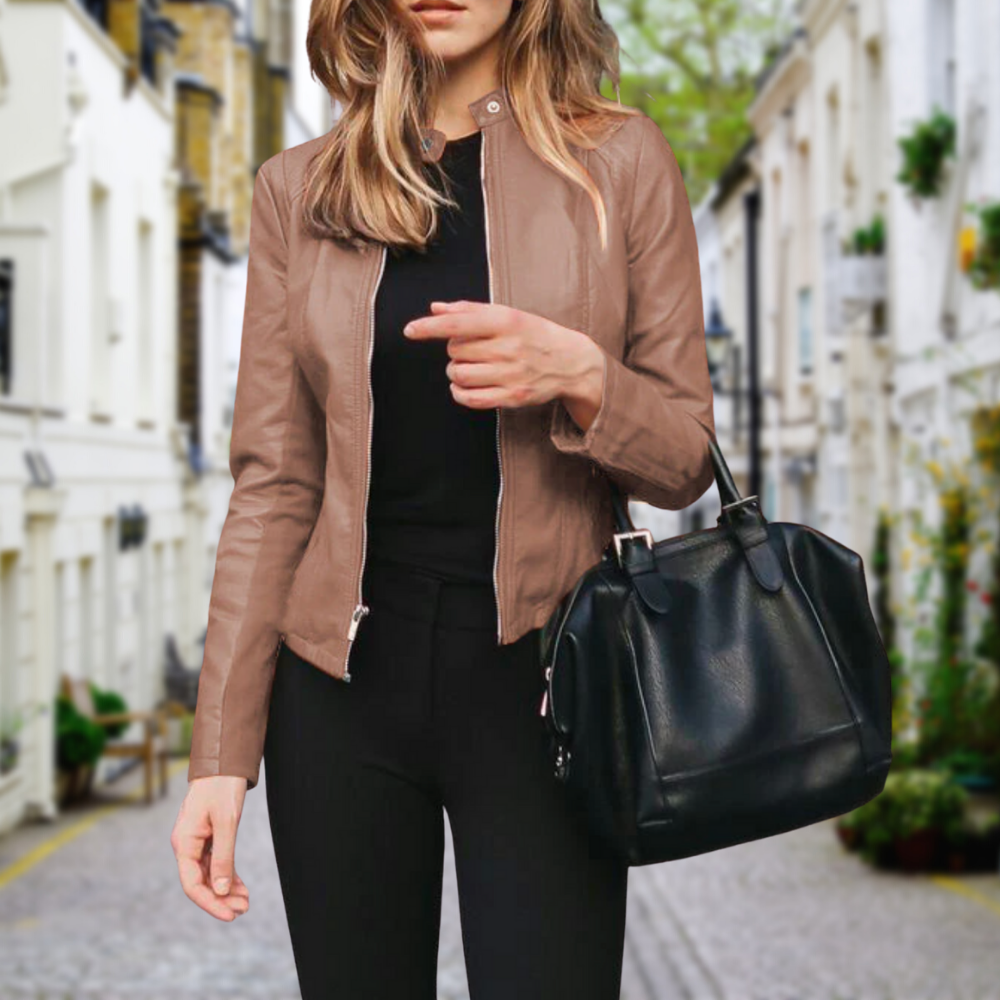 Ava | Women's Sleek Zip-Up Biker Jacket