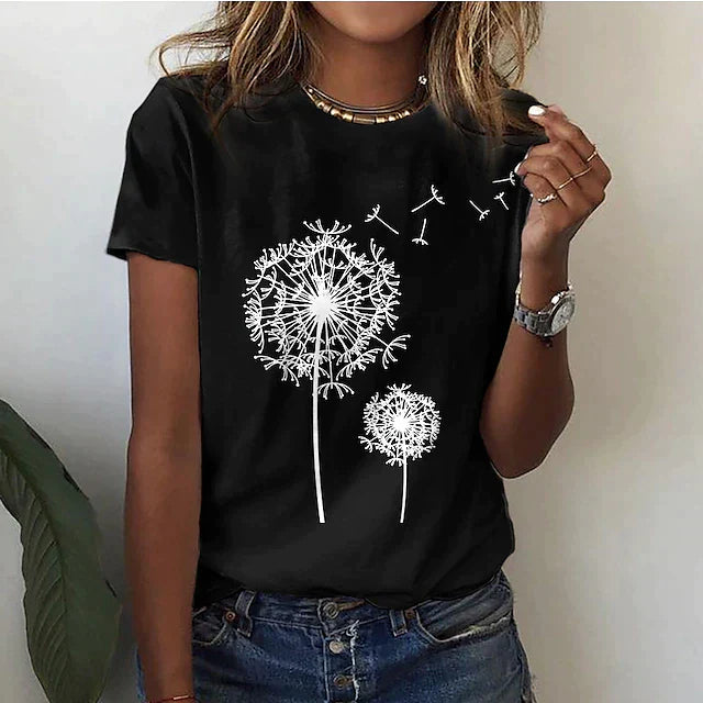 Nora | Women's Printed Round Neck Casual Tee