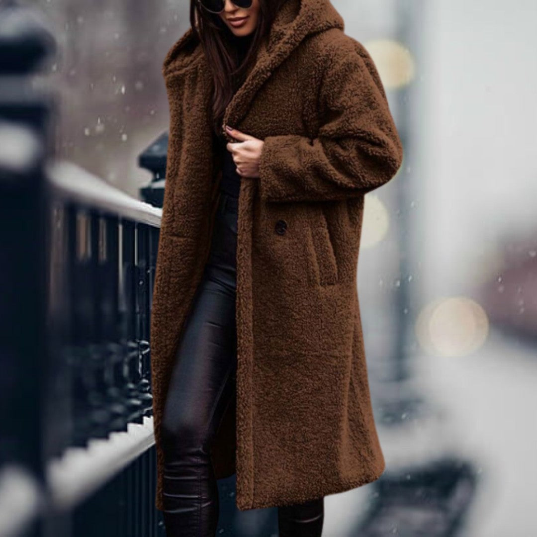 Woman wearing the Delia women's hooded jacket, 7 view