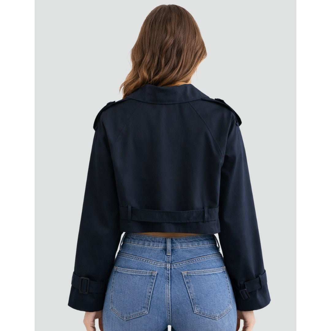 Woman wearing the Diana women's regular-fit cotton classic trench coat, 7 view