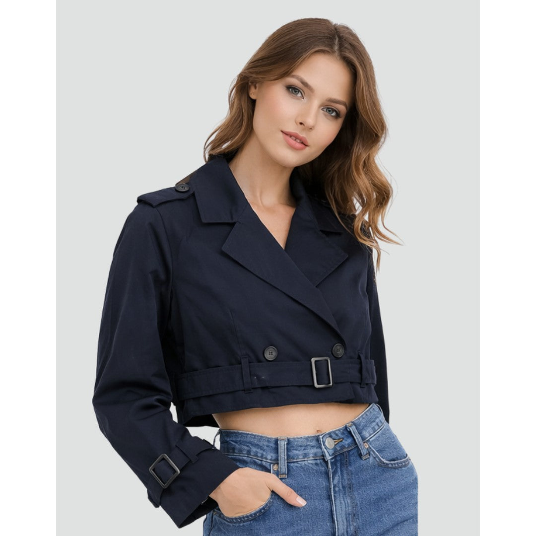Woman wearing the Diana women's regular-fit cotton classic trench coat, model view