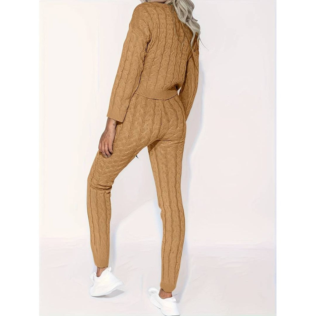 Woman wearing the Dione women's chic apparel, side view