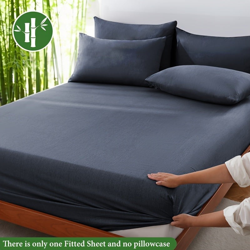 Bamboo blend fitted sheet in a made bed - product photo 3