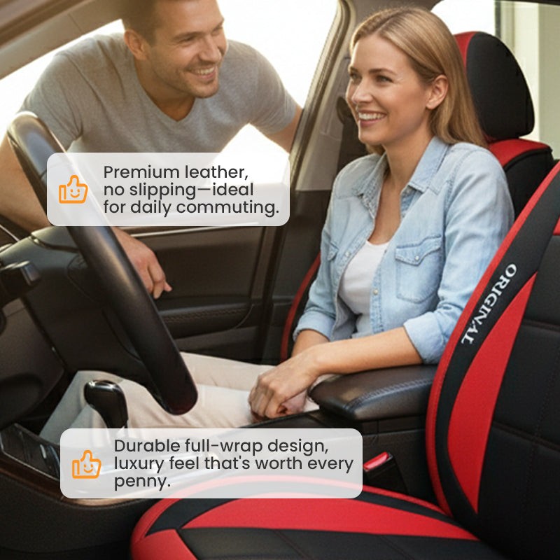 Universal PU leather front car seat covers - product photo 12