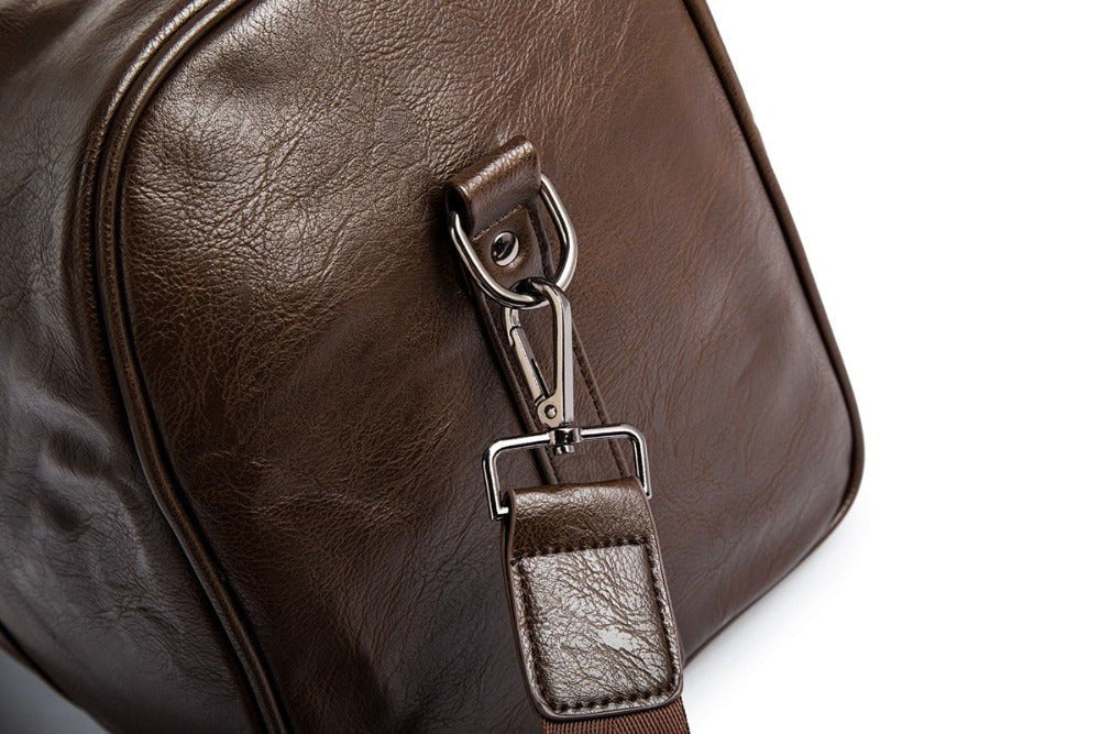 Lightweight PU leather travel duffel bag - product photo 13