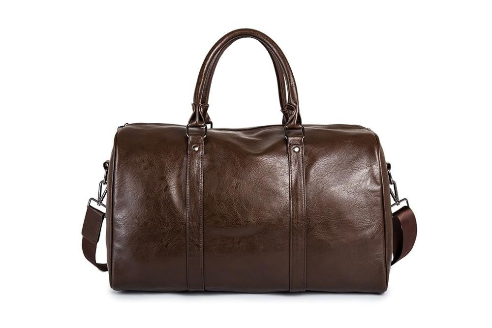 Lightweight PU leather travel duffel bag - product photo 7