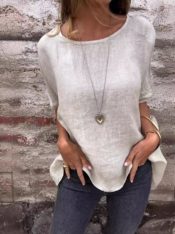 Maya | Women's Relaxed Fit Crew Neck Casual Blouse
