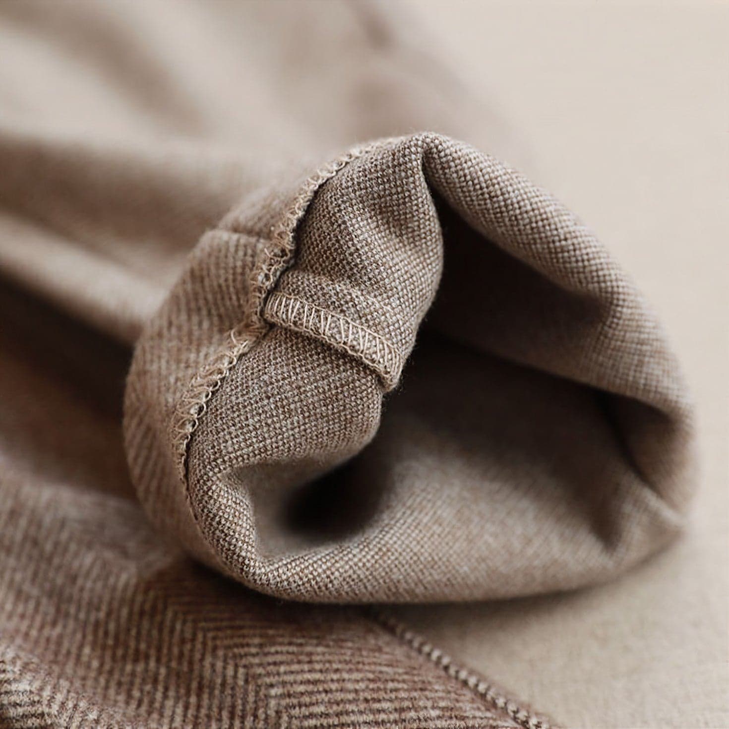 Henry | Men's Tailored Fit Herringbone Wool Trousers
