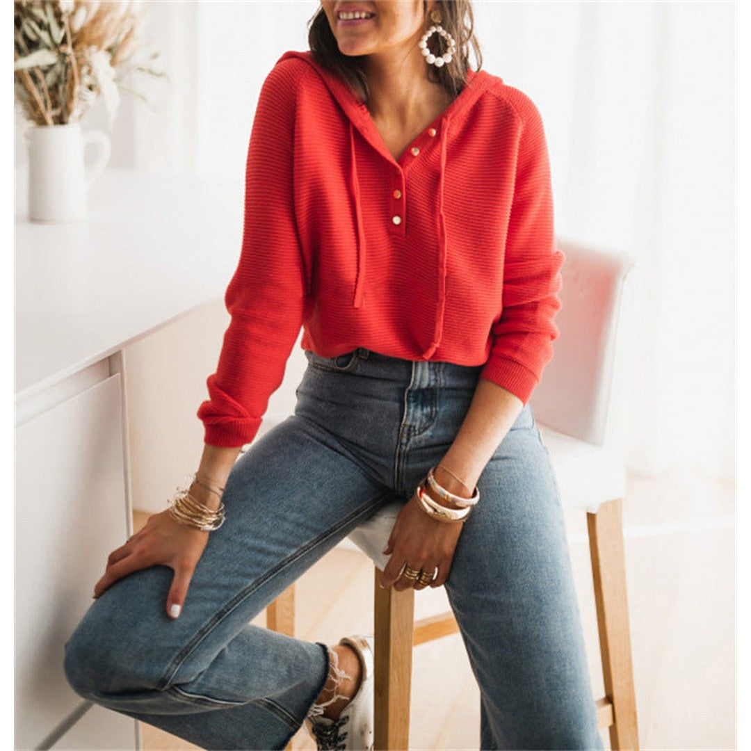 Woman wearing the Elena women's cropped hooded hoodie, 9 view