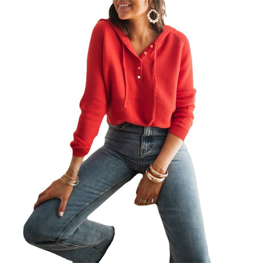Woman wearing the Elena women's cropped hooded hoodie, model view