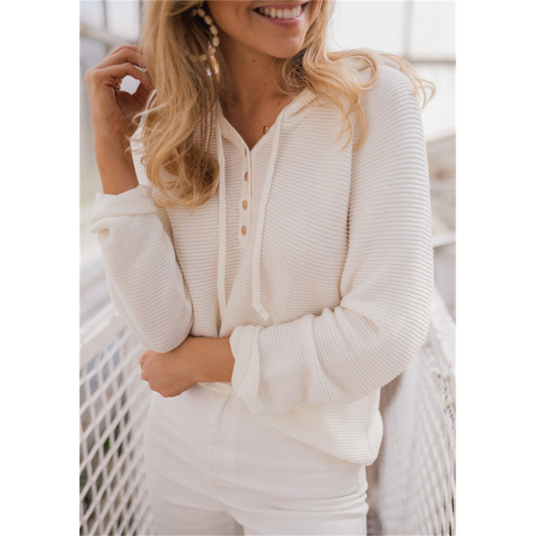 Woman wearing the Elena women's cropped hooded hoodie, side view