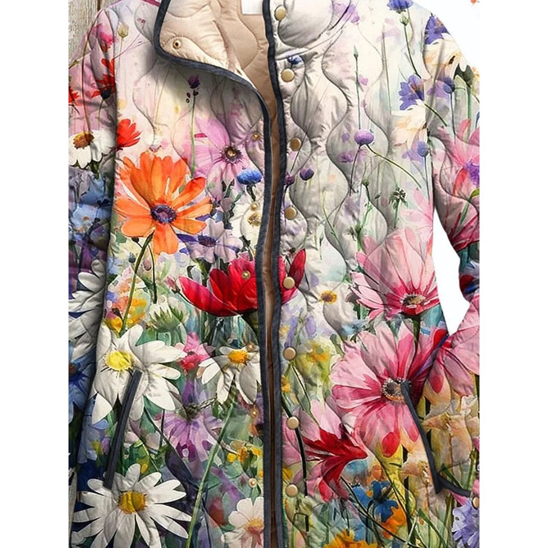 Woman wearing the Elettra women's casual vintage jacket, back view