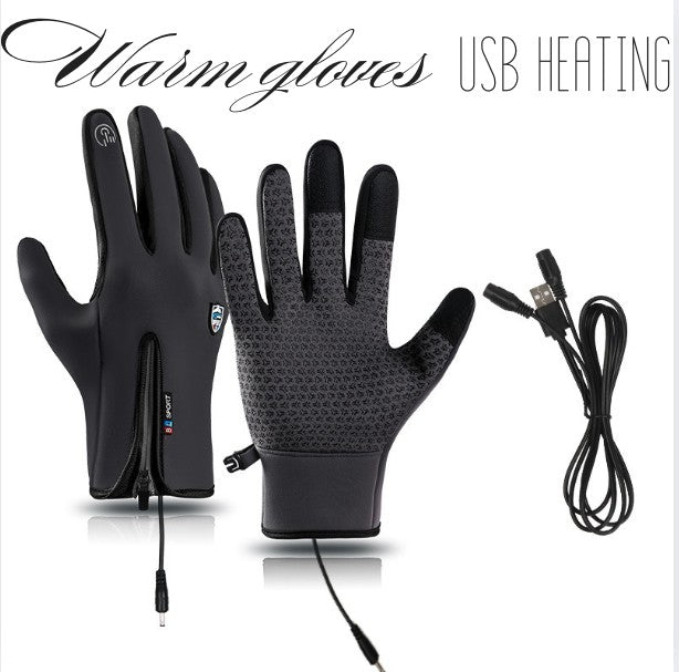 USB heated waterproof winter gloves - product photo 7