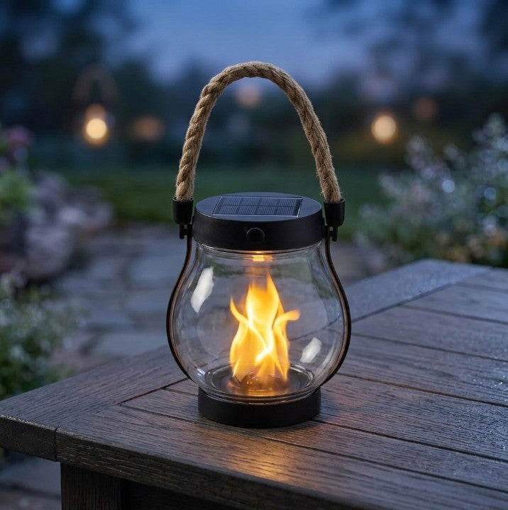 Solar lantern with flickering flame effect - product photo 1