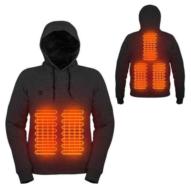 USB heated unisex hoodie with three heat settings - product photo 7
