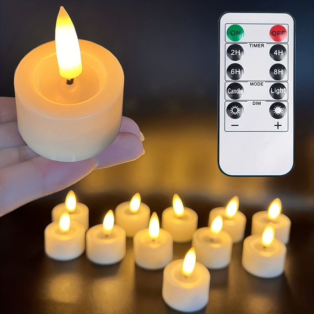 Flameless LED tea light candles with remote - product photo 4