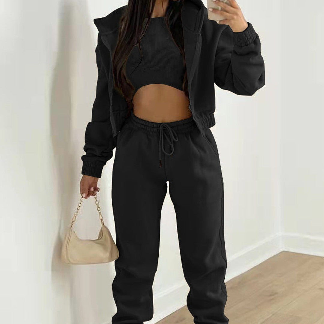 Woman wearing the Estella women's wide-leg joggers, 10 view