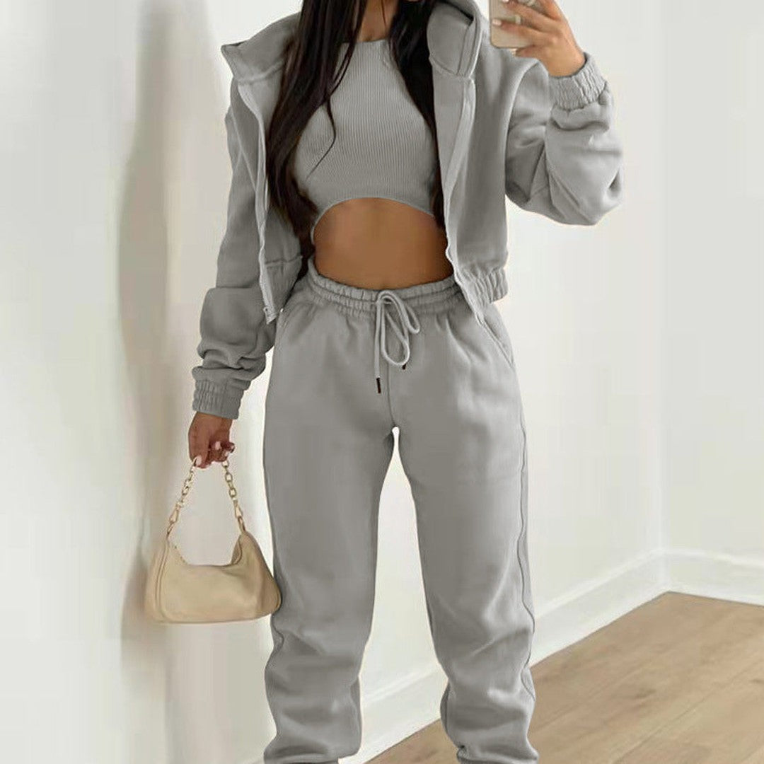 Woman wearing the Estella women's wide-leg joggers, 12 view