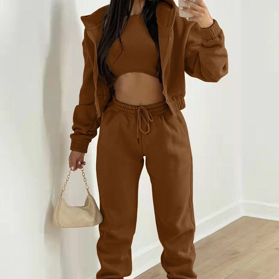 Woman wearing the Estella women's wide-leg joggers, 13 view