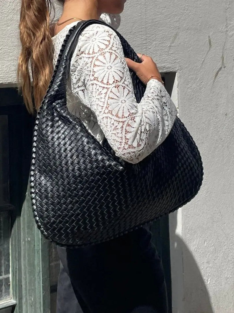 Braided leather hobo shoulder bag - product photo 8