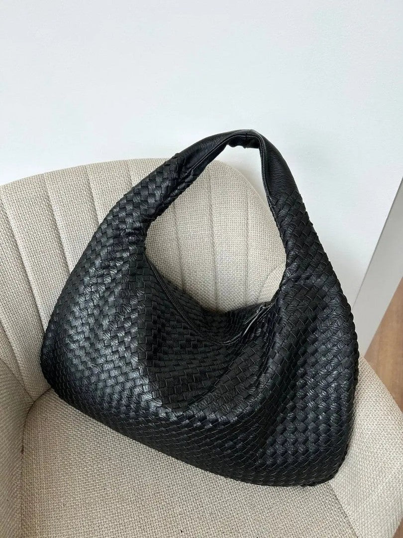 Braided leather hobo shoulder bag - product photo 9