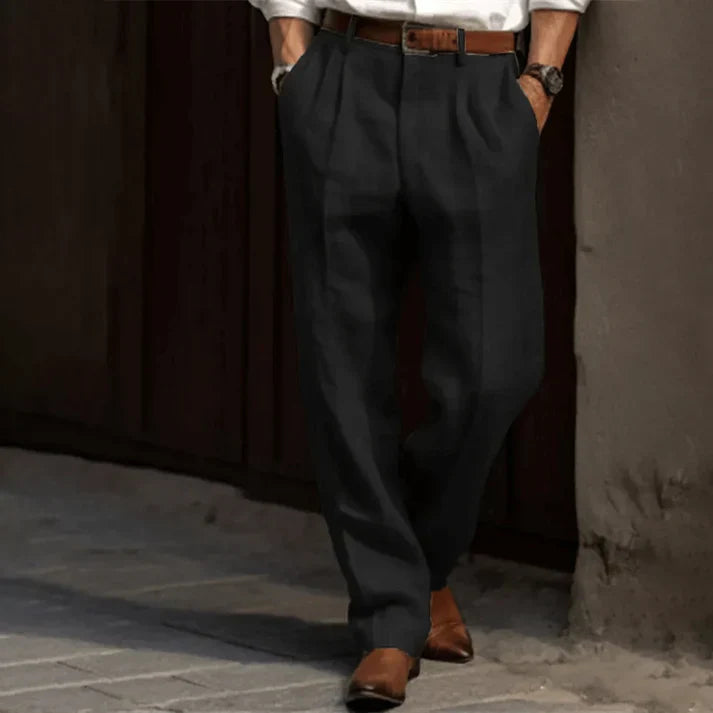 Cairo | Men's Pleated Linen Lightweight Summer Trousers