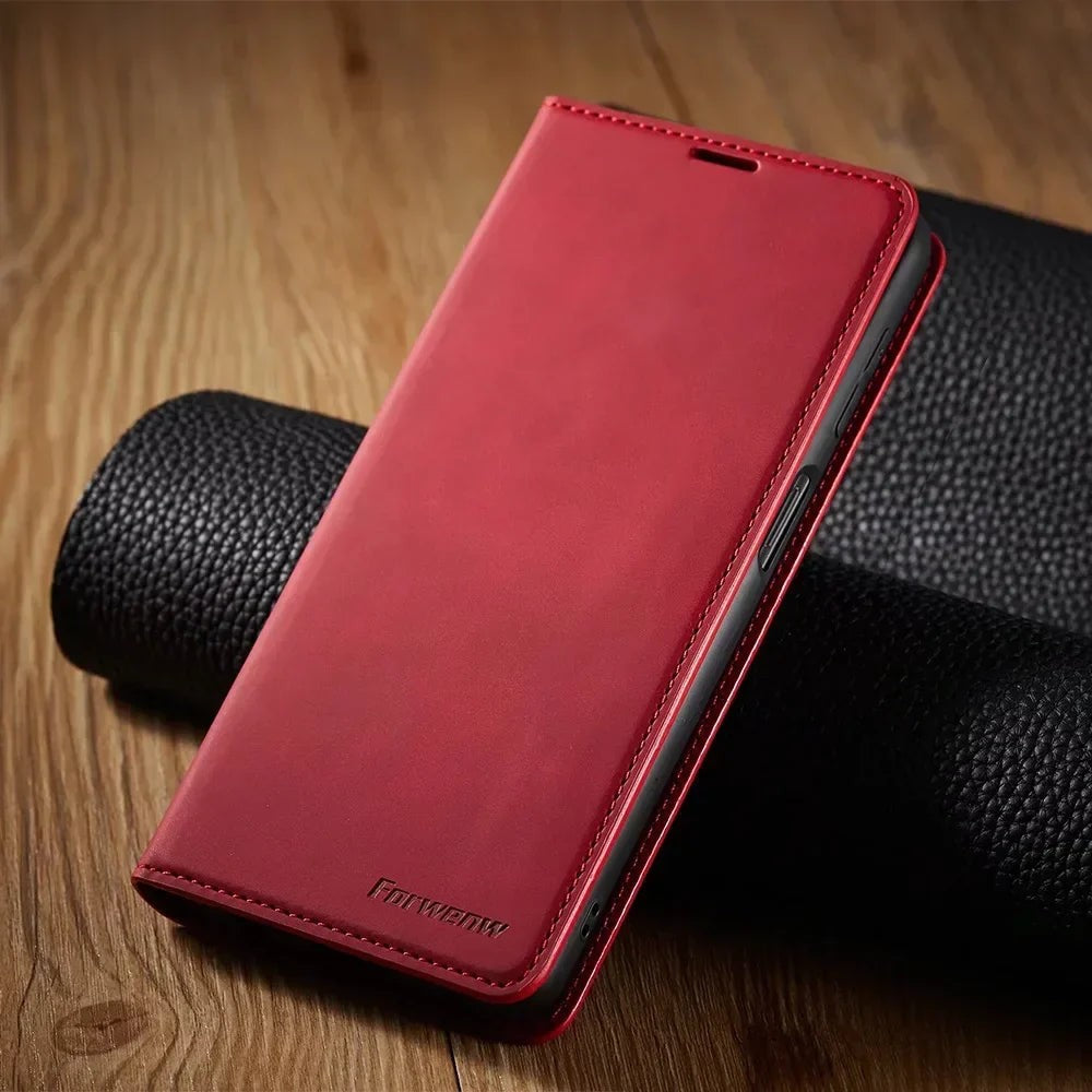 Leather flip phone case with card slots - product photo 6