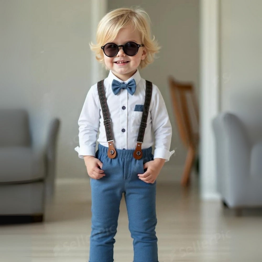 Boys three-piece suit with vest and bow tie - product photo 10