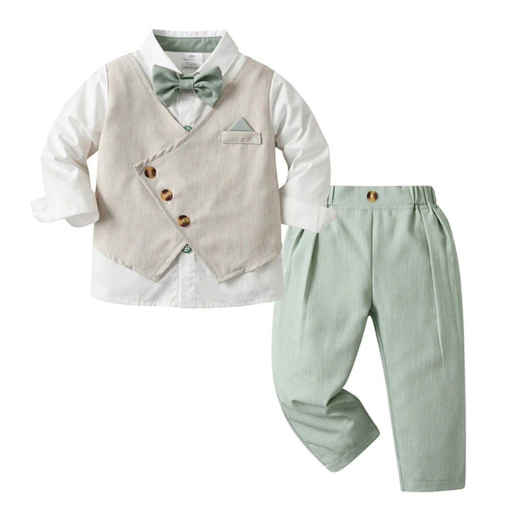 Boys three-piece suit with vest and bow tie - product photo 17